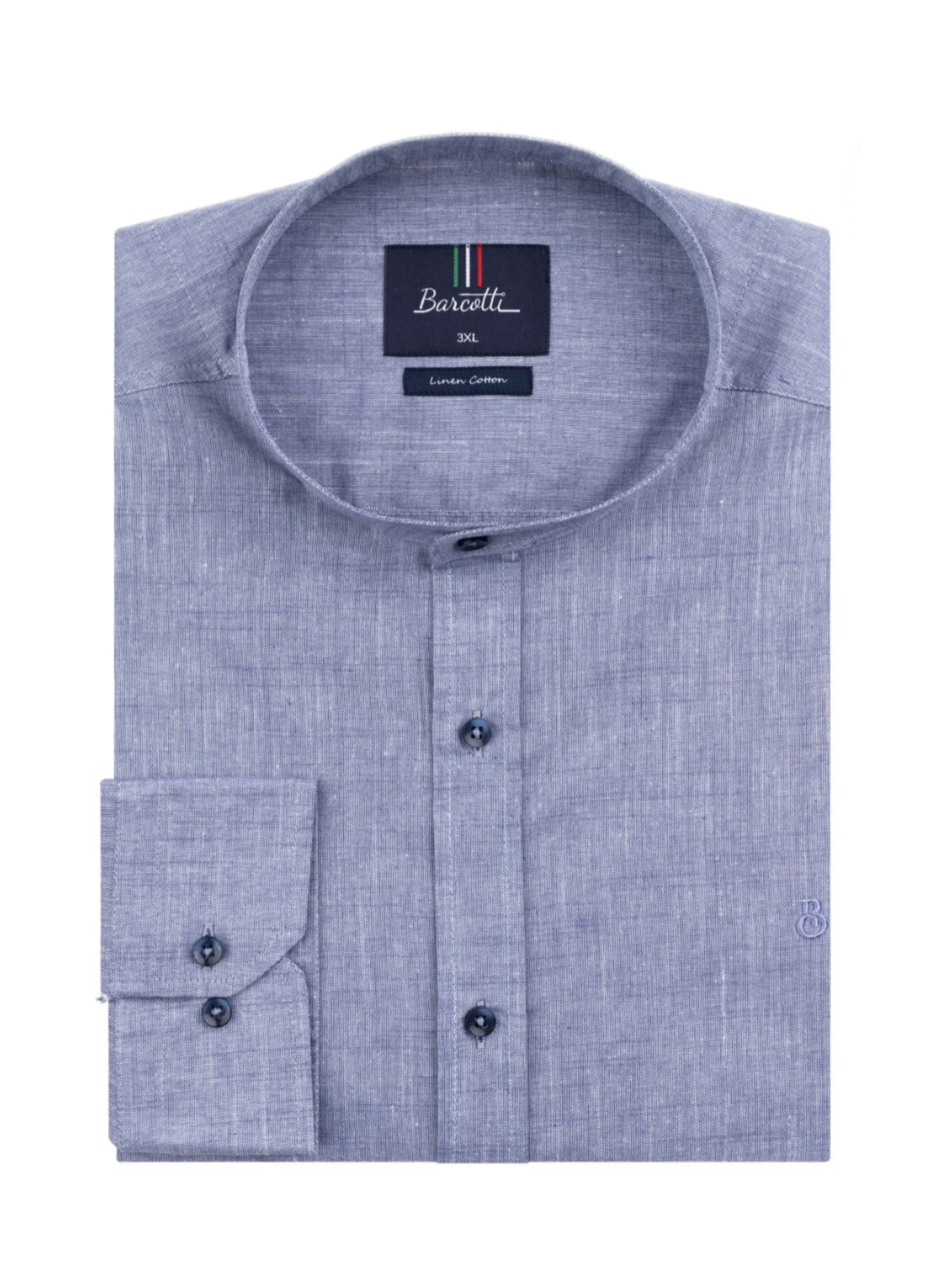 מכופתרת פשתן צווארון סיני