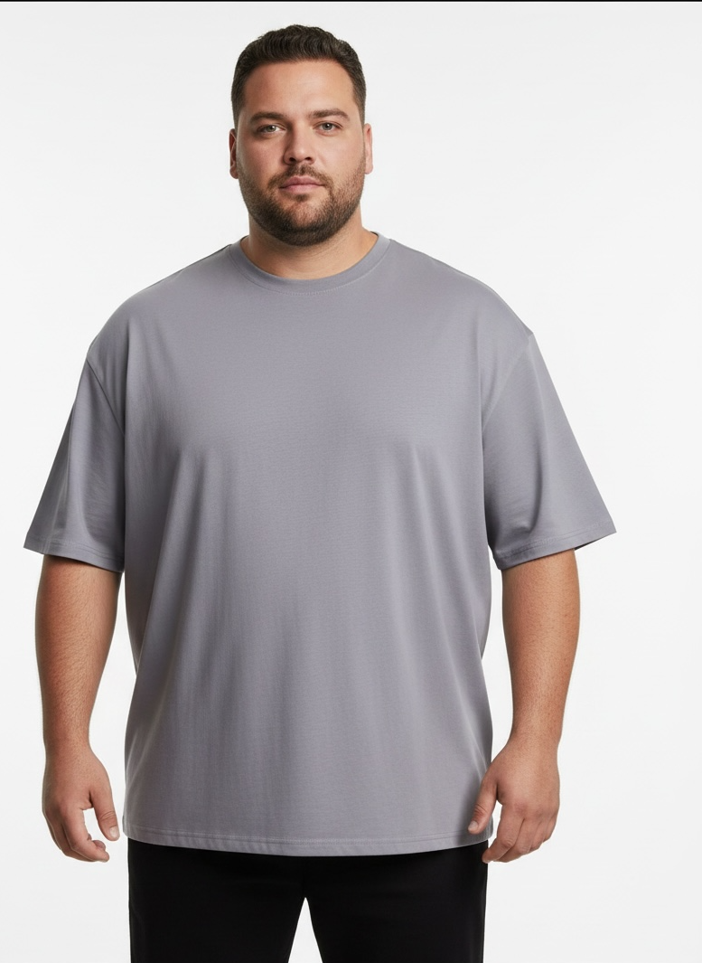 חולצת אוברסייז אפורה-״איתך בגדול״